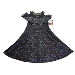 D-Signed Disney Descendants 3 Dress XL Girls Black Iridescent Glitter Halloween